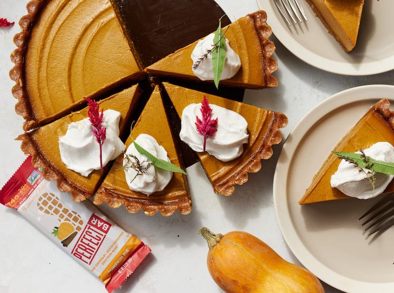 No Bake Pumpkin Pie with Pumpkin Pie Perfect Bar Crust