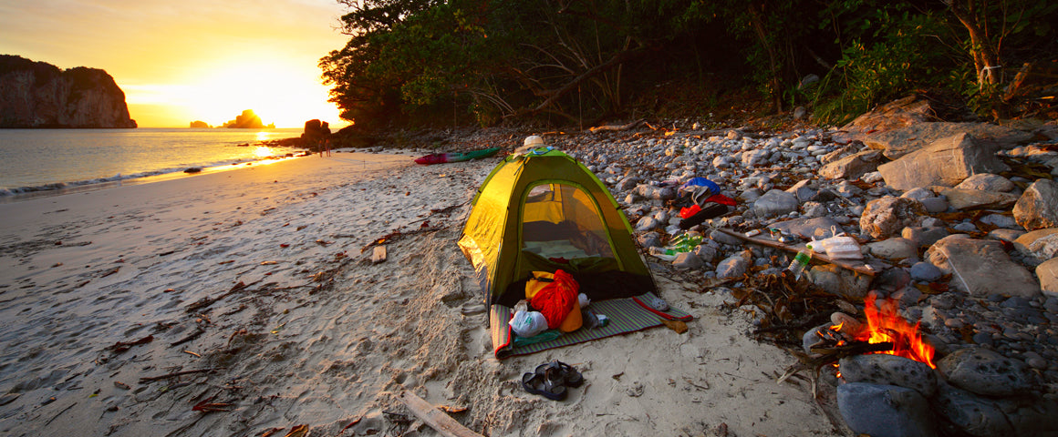 camping tent on beach