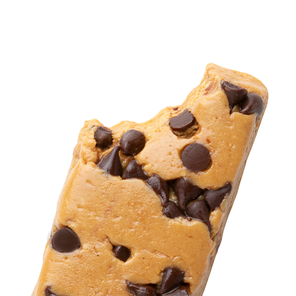 Closeup of Dark Chocolate Chip Peanut Butter bar